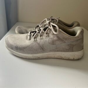 Nike Neutral Beige Sneakers with Lime Green Insole